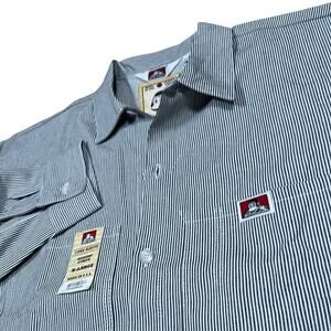 NWT Ben Davis Hickory Striped Button Up Shirt XL Long Sleeve Made in USA